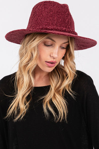 Chenille Winter Fedora Hat