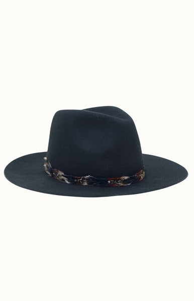 Feather Band Wool Hat
