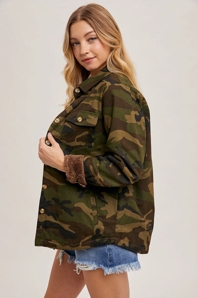 Camo Sherpa Inner Jacket-Medium