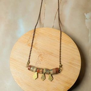 Sienna Jasper Bar Necklace