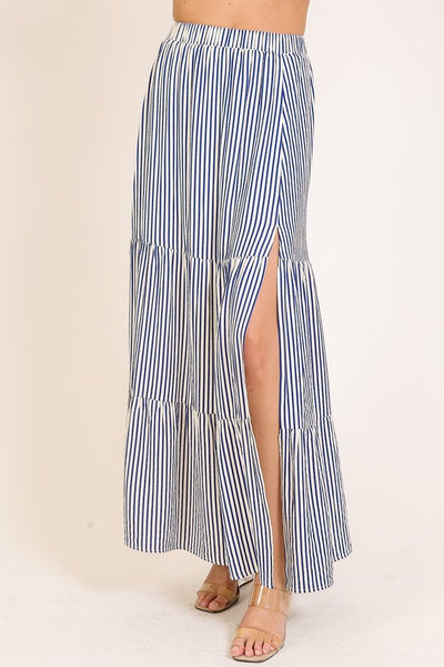 Striped Halter Top & Maxi Skirt Set