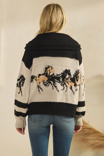 Annie O Horse Print Sweater