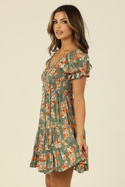 Angie Smocked Floral Dress