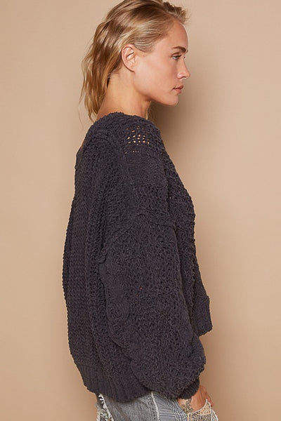 Pol Semi Crop Chenille Sweater