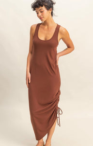 Scoop Side Tie Midi Dress
