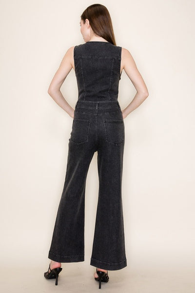 Black Denim Jumpsuit