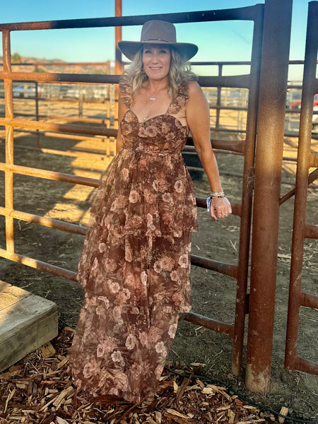 Jesse Chiffon Floral Tiered Dress
