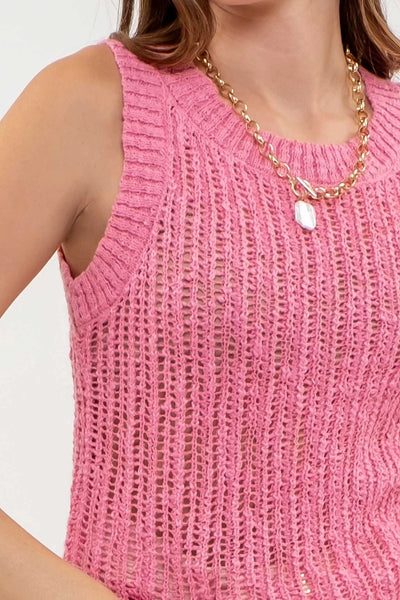 Crochet Sweater Knit Tank Top