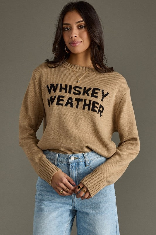 Tan Whiskey Weather Sweater Top