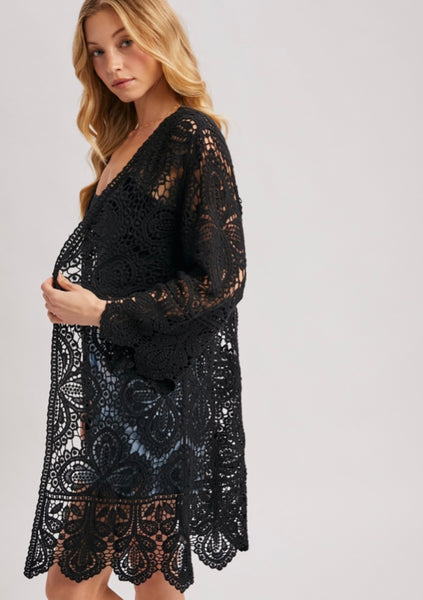 Crochet Bell Sleeve Cardigan