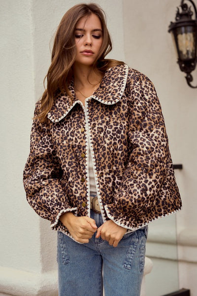 Vintage Quilted Leopard Jacket