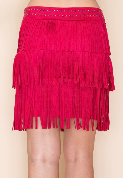Fringe Mini Skirt