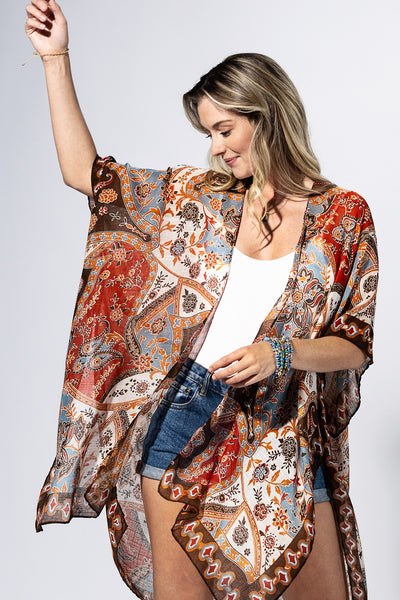 Paisley Print Kimono Cardigans