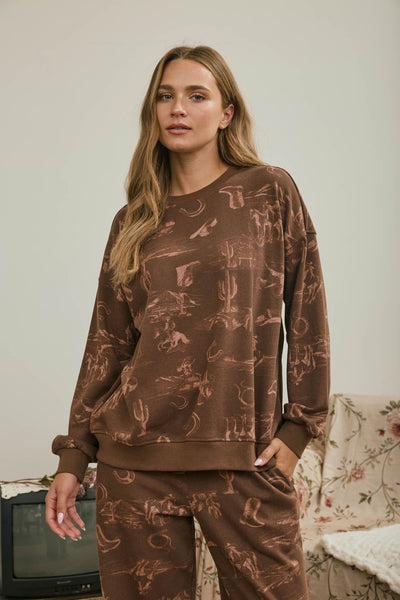 Patsy Western Print Pant & Shirt Set