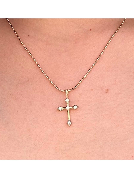 Bezel CZ Cross Necklace