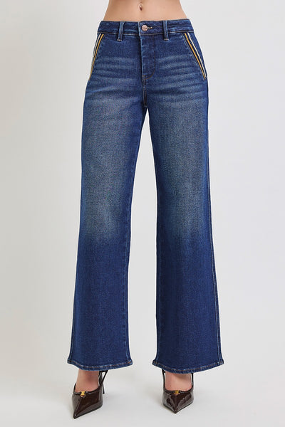Risen Tummy Control Shield Shape Detail Jeans