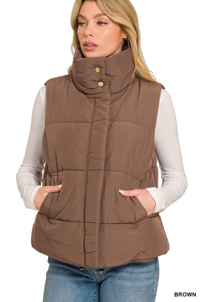 High Neck Puffer Vest