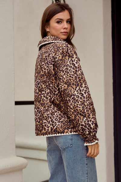 Vintage Quilted Leopard Jacket