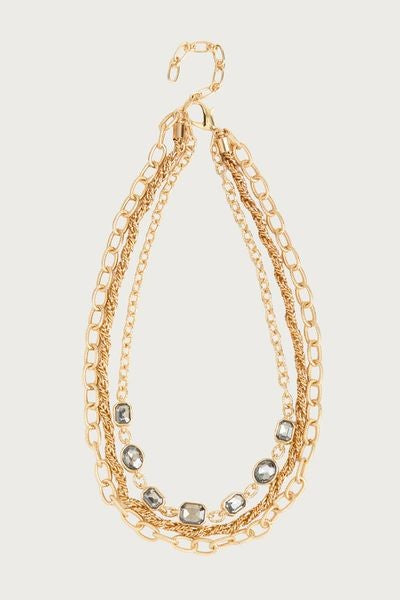 Multi Chain Crystal Necklace