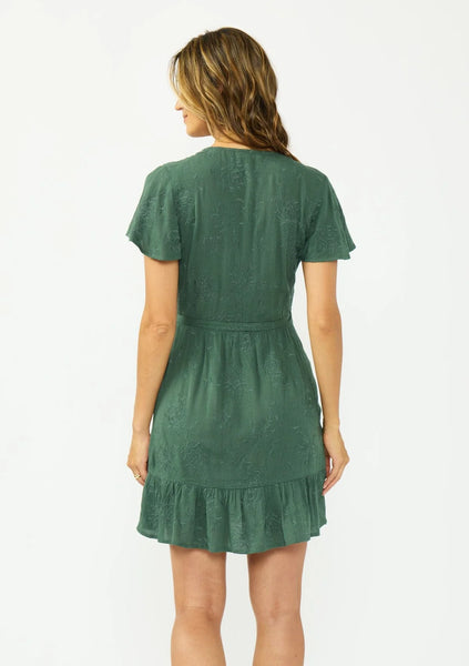 Ophelia Tonal Embroidery Wrap Dress