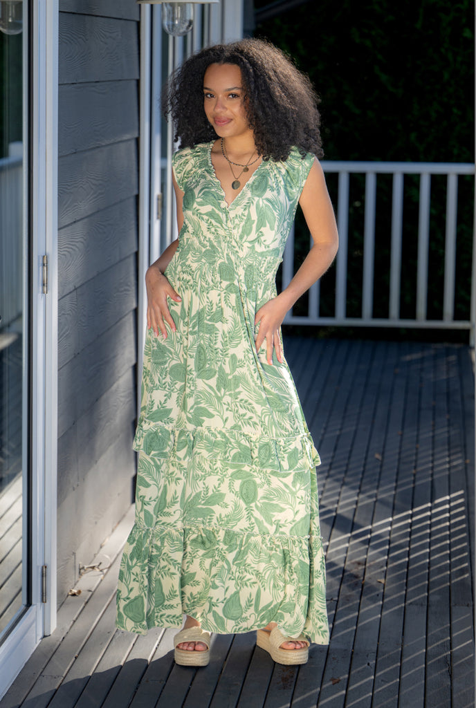 sage green boho dress Satara Sage Boho Dress – WHIF Clothing Boutique