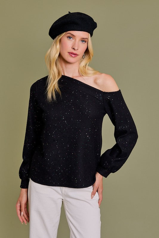 Regular & Plus Size Sequin/Glitter Knit Top