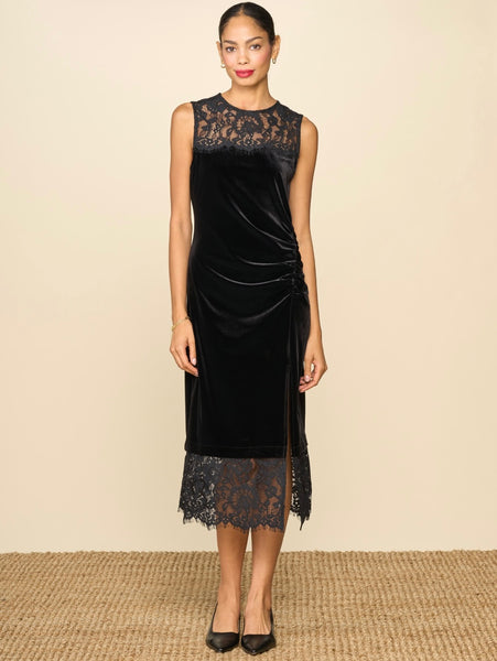 Preorder Black Velvet Midi Dress