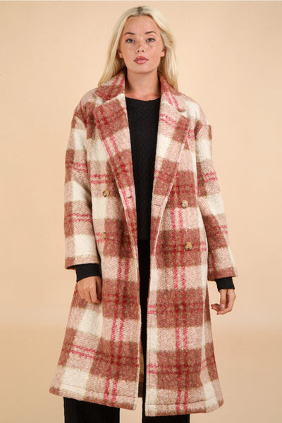 Oversized Soft Plaid Coat