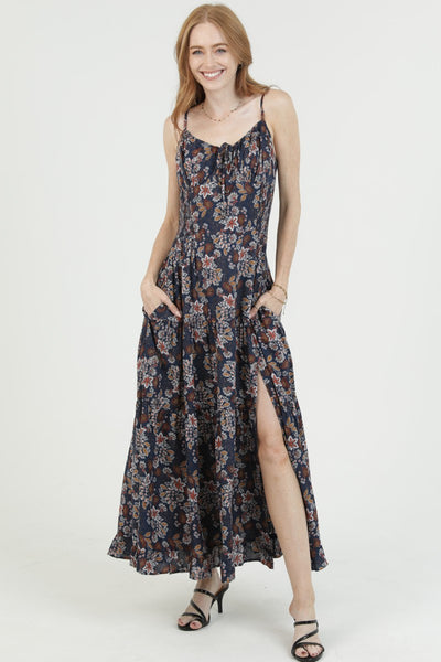 Angie Navy Floral Maxi Dress