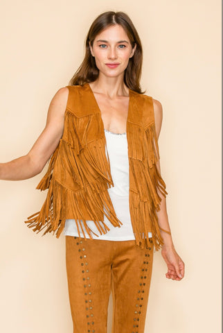 Western Fringe Vest Top