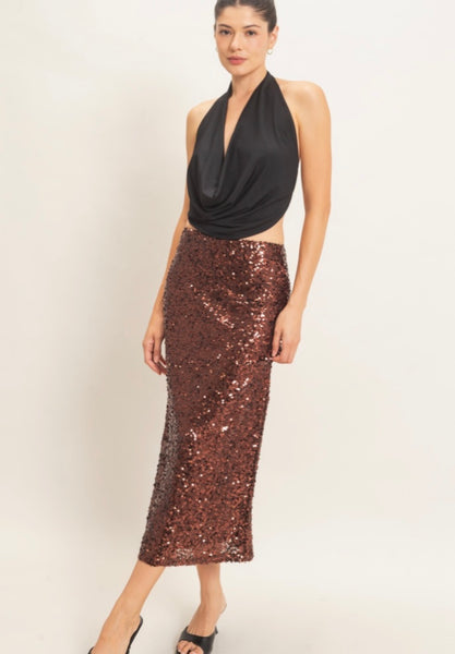 Sequin Midi Skirt
