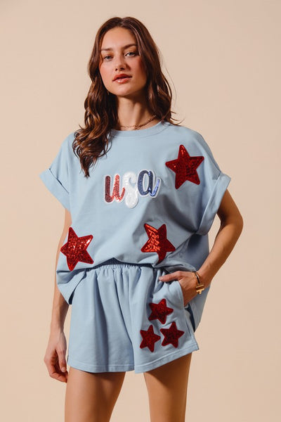 Sequin USA Top & Bottom Set