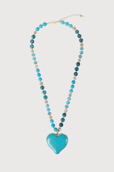 Heart Charm Beaded Necklace