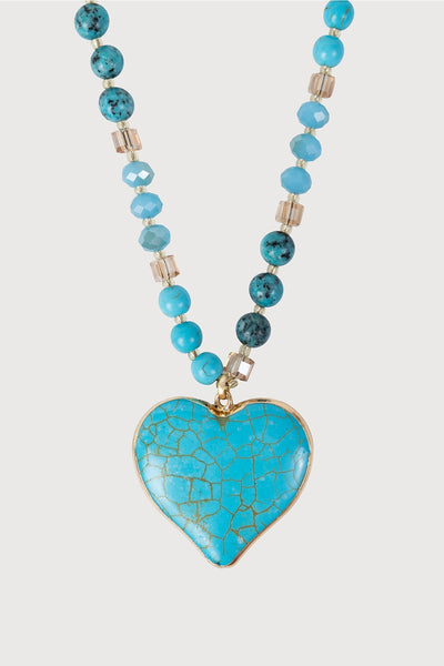 Heart Charm Beaded Necklace