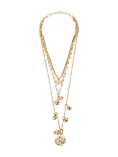 Hammered Coin Dangle Necklace