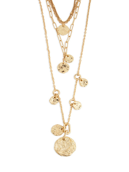 Hammered Coin Dangle Necklace