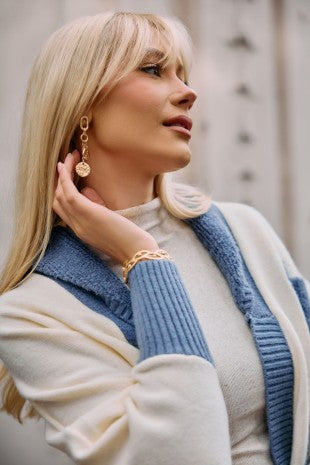 Hammered Coin Chain Earrings