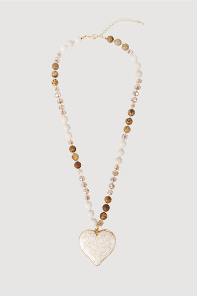 Heart Charm Beaded Necklace