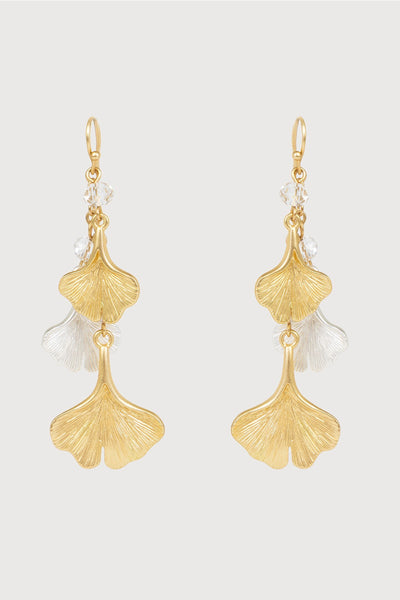 Ginkgo Leaf Drop Earrings