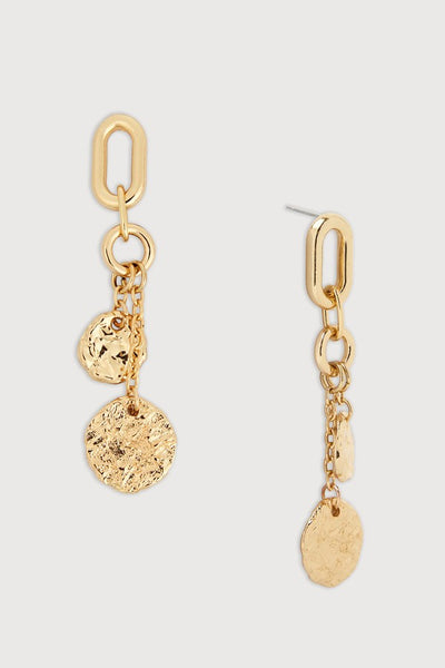 Hammered Coin Chain Earrings