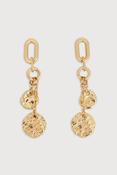 Hammered Coin Chain Earrings