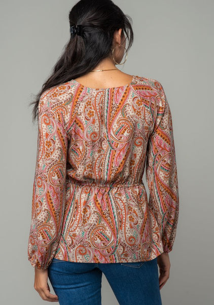 Lovestitch Paisley Long Sleeve Top-Large